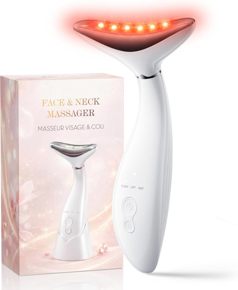 Aoyiray 3-In-1 Facial Massager For Face And Neck, Red Light Therapy For Face, Face Massager Tool With Clean, Hot & Lift Modes, Portable Face Sculpting Tool For Home & Travel, Skincare s For Her