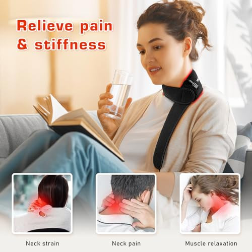 Viconor Red Light Therapy Belt For Neck, Near Infrared Light Therapy Belt Wearable Infrared Neck Wrap With Timer Infrared Belt For Chin Firming And Pain Relief Body Neck Hand Wrist Legs For Women Men