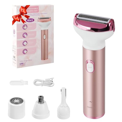 Bvrocio Women Face Epilator, 4-In-1 Body Shaver And Facial Epilator, Hair Removal For Faces, Rechargeable Electric Facial Hair Removal Devices For Face, Armpits, Eyebrows, Nose