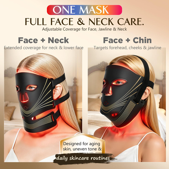 Blanight Red Light Therapy Mask For Face, Fda Cleared Led Face Mask Light Therapy For Wrinkles & Acne, Wireless 4 Modes, Anti Aging Device For Smoother, Clearer Skin With 660Nm 850Nm Infrared (Black)
