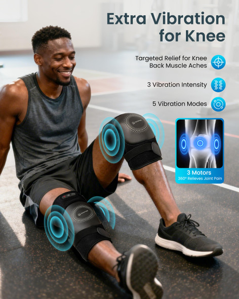 Comfier Fsa Cordless Knee Massager With Heat And Vibration For Pain Relief Hsa Eligible Items Graphene Heating Pad For Knee With 5 Massage Modes Rechargeable Heated Knee Brace Father ' s Day s