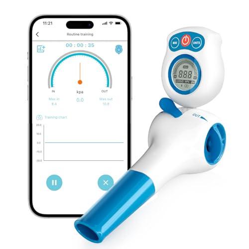 Sonmol Digital Breathing Exercise Device For Lungs | Lung Trainer For Respiratory Muscle Training | Breathing Trainer For Better Breath | Lung Exerciser Device Mobile App Included