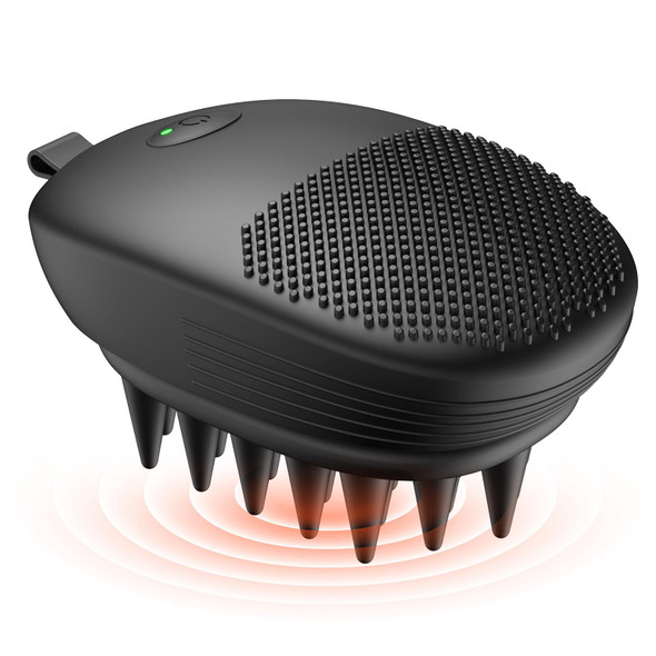 Ekz Sonic Vibrating Scalp Massager Shampoo Brush Electric Silicone Hair Scrubber For Deep Scalp Cleansing Dandruff Removal Rich Foam & Relaxing Massage Wet & Dry Use Usb-C Charging
