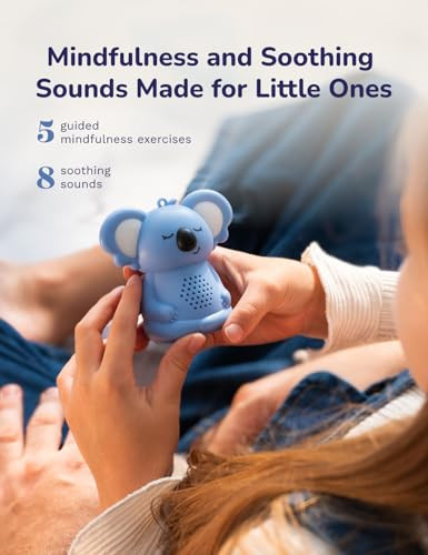The Pal Company Calming Pal Koala Portable Sound Machine Baby, 5 Guided Mindfulness Rechargeable Sound Machine For Sleep Adults/Kids, 8 Soothing Sounds Mini Portable Sound Machine For Travel/Home/School