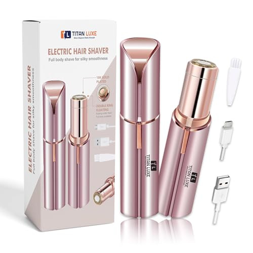 Titan Luxe Facial Hair Removal For Women, Face Shavers For Women, Portable Lady Face Electric Razor For Lip, Peach Fuzz, Chin With Usb Rechargeable