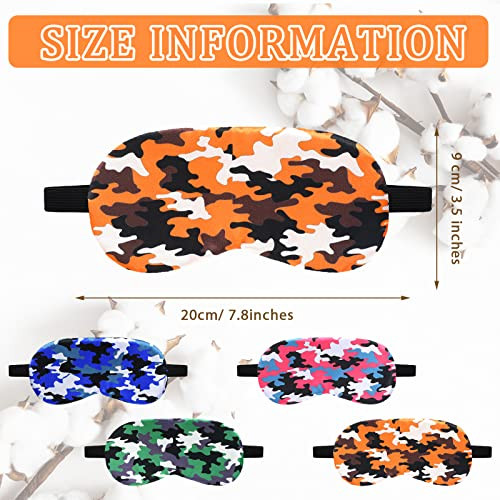 Eurzom Camo Sleep Mask Soft Sleeping Eye Masks For Comfortable Artificial Silk Sleeping With Elastic Straps For Blocking Light For Men Women, 4 Colors 4 Pieces