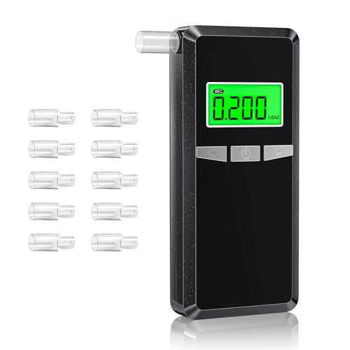 Layfitty Breathalyzer,2026 Upgraded Alcohol Tester With Blue Lcd Digital Display,Portable Alcohol Tester For Home Or Party Use With 10 Mouthpieces