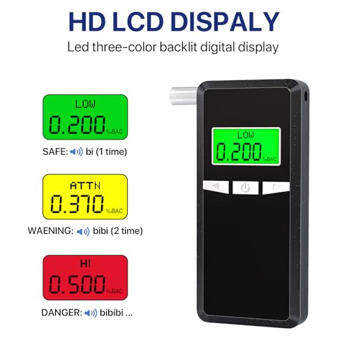 Layfitty Breathalyzer,2026 Upgraded Alcohol Tester With Blue Lcd Digital Display,Portable Alcohol Tester For Home Or Party Use With 10 Mouthpieces