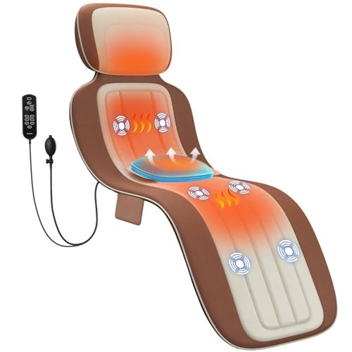 Comrelax Full Body Massage Mat With 3 Heating Zones, Head & Neck Support Pillow, Soft Foldable Relaxation Pad With Gentle Vibration For Bed, Floor Or Couch, Home Use