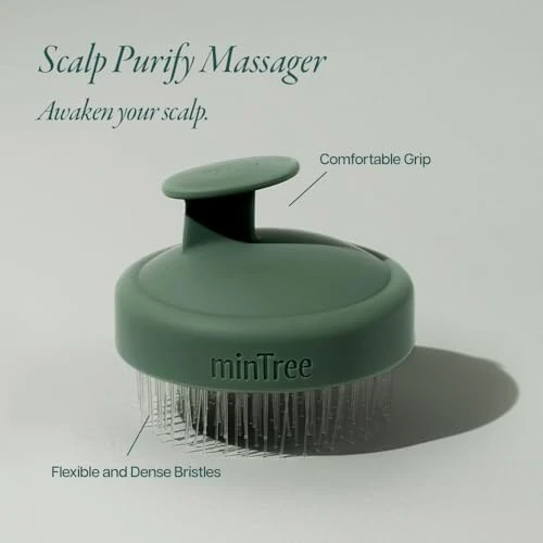 Mintree Scalp Purify Massager/Scalp Scrubber With Flexible And Dense Bristles For Hair Growth, Hair Shampoo Brush For Scalp Exfoliator, Stimulating Scalp