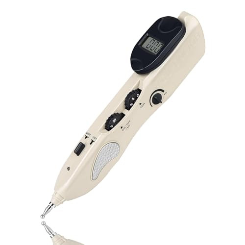 Leawell Electronic Acupuncture Meridian Pen Electric Acupoints Finder Acupressure Point Therapy Tool For Pain Relief With 3 Massage Heads, Rechargeable