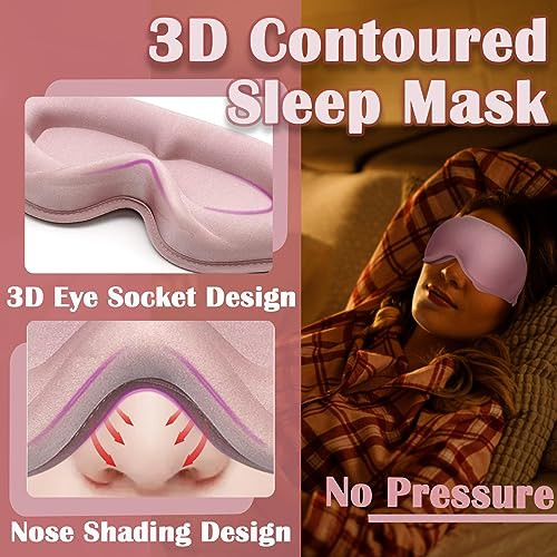 Gusonse Sleep Mask For Women Eyelash Extension, Eye Mask For Lash Extensions No Pressure 3D Contoured Lash Extension Sleep Mask, Block Out Light Sleep Protector Eye Shade Cover For Travel Yoga Nap