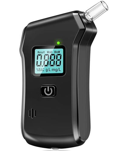 Jgccqtj Breathalyzer, 2026 Upgraded Alcohol Breathalyzer Tester With Lcd Digital Display, Grade Accuracy Portable Breathalyzers For Alcohol Home And Party Use (5 Mouthpieces)