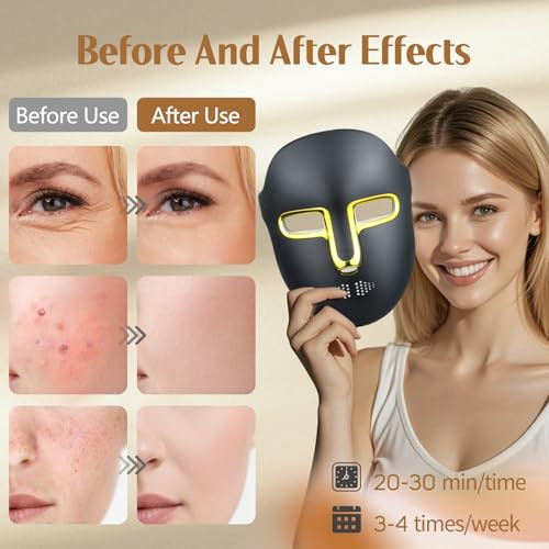 Kelyoo Red Light Therapy For Face Mask Led Face Mask Light Therapy With Red Blue Led And Infrared Light Anti-Aging Blemish Repair Treatment