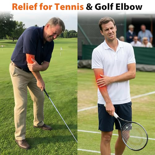 Gvmsor Cordless Elbow Massager For Pain Relief,Tennis Elbow Massager For Tendonitis And Tennis Elbow, Rechargeable Arm Heating Pad With Massage
