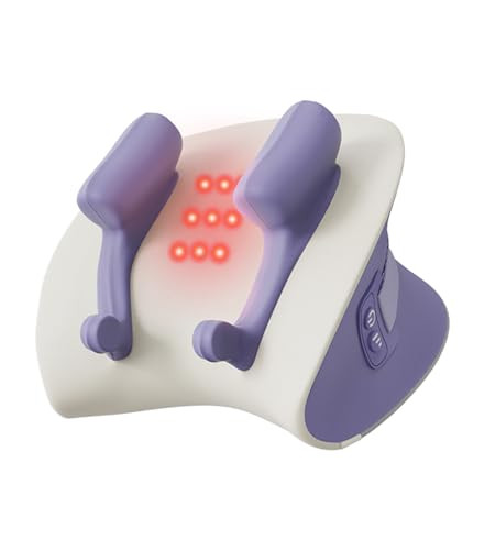 K.Takhoi Shoulder And Neck Heating Massage Pillow, Electric Neck Massager With Heat, 3 Modes & Adjustable Strength, Deep Tissue Cervical Massager For Neck Shoulder Pain Relief, White Purple