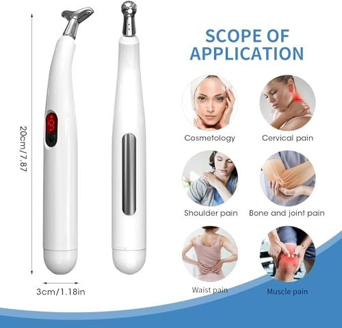 Jieluo Acupuncture Pen - Electronic Pain Relief Therapy 5-In-1 Mer Di N Energy Pulse Massage Pen Usb Energy Pen Pain Relief Tools s For Women & Men