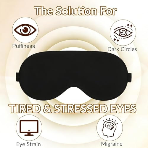 Innoflyx 100 6A Mulberry Silk Sleep Mask For Women & Men Soft Breathable Eye Mask For Sleep Blackout Design For Migraine Relief & Puffy Eyes Perfect For Travel Office Airplane Eye Care