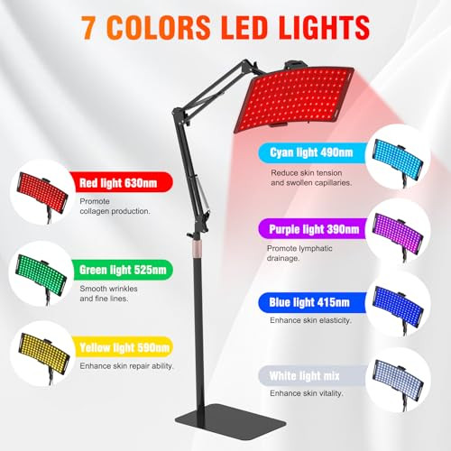 Gyp 7 In 1 Portable Light Therapy For Face For Body Lamp With Stand, 920Nm Red Infrared Light Therapy Device, Led Face Skin Body Skin Care At Home