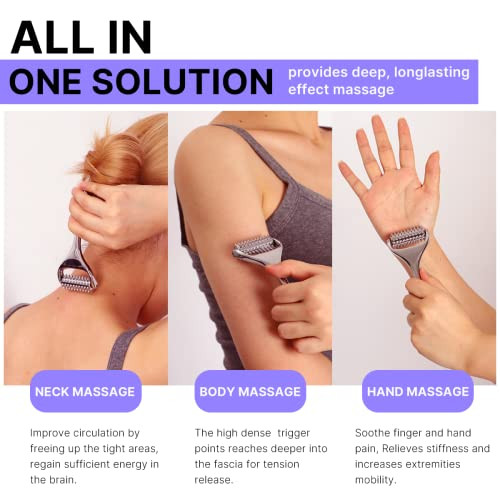 Qoowo Massage Roller, Acupuncture Roller For Muscle Pain Relief, Acupressure Massager - Deep Tissue Massage Tool For Hand, Foot, Neck, Arms, Thighs