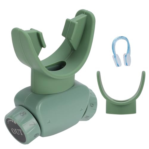 Lixada Advanced Breathing Trainer For Lung Capacity - 8-Level Adjustable Respiratory Exercise Device For Running, Swimming & Fitness With Case & Nose Clip(Green)