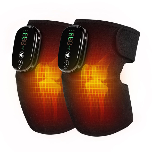 Langskip'S Cordless Knee Heating Pad,3 In 1 Rechargeable Heated Knee Brace,3 Heat Levels And 3 Massages,Elbow & Shoulder For Arthritis Pain Relief,Electric Supports Wraps For Joint,s For Men Women 2Pcs