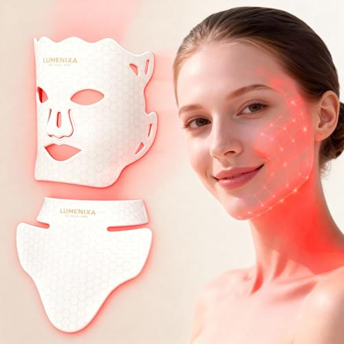 Lumenixa Red Light Therapy For Face And Neck, 7 Colors Led Facial Light Therapy Mask - Birthday, Christmas, Mothers Day, Valentines Day, Self Care s For Her Women Mom Best Friend Wife Teacher