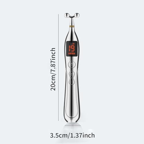 Jieluo Acupuncture Pen, 19 Intensity Levels 5-In-1 Electronic Acupuncture Pen Pain Relief Therapy Rechargeable Powerful Meridian Energy Massage Pen Relief Pain Tools