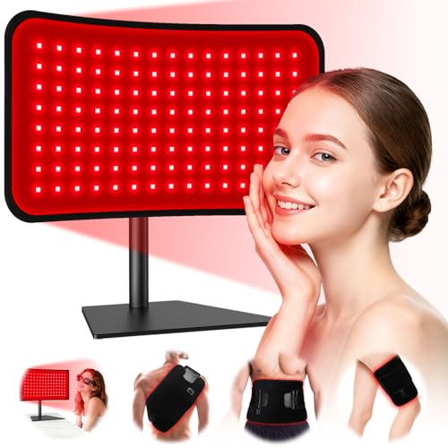 Puroth Red Light Therapy For Face Body, 2-In-1 Red Light Panel Device With Belt, 660Nm & 850Nm Near Infrared Light Therapy Lamp With Remote Control, 5 Adjustable Brightness & Timer, For Women Men