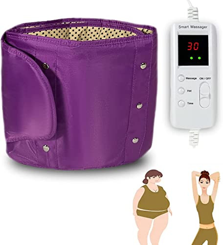 Pinjaze Electric Slimming Back Massager Sauna Belt 10 Vibration Massage Modes 360 Whole Circle Heating Machine For Waist And Abdominal Belly 7 Heat Levels Lower Back Massager For Pain Relief Deep Tissue