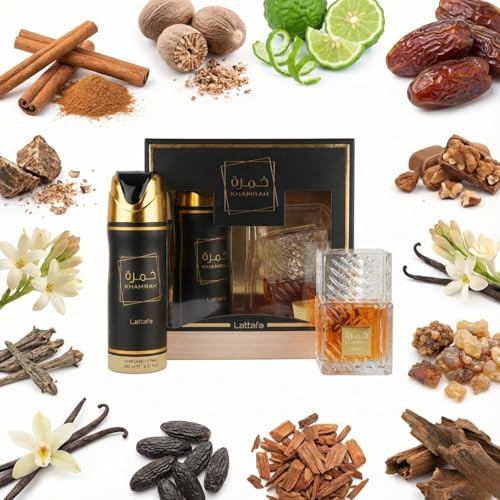 Lattafa Khamrah 2 Pcs set With 100Ml Edp + 200Ml Perfumed Spray