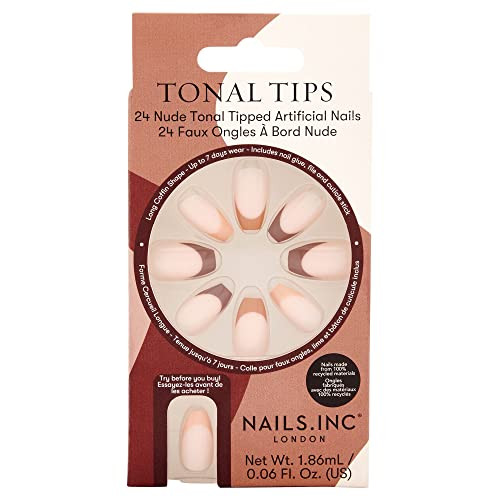 Nails.Inc Tonal Tips Nude Tonal Tipped Artificial Nails Pack Of 24