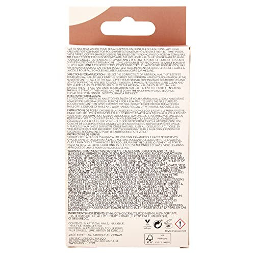 Nails.Inc Tonal Tips Nude Tonal Tipped Artificial Nails Pack Of 24