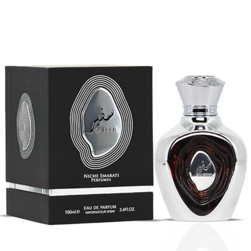 Lattafa Niche Emarati Safeer Eau De Parfum For Men - 100Ml (3.4 Oz) | Woody Spicy Cologne With Bergamot & Juniper Berry | Elegant Timeless Masculine Scent | Long-Lasting Arabian Luxury Perfume
