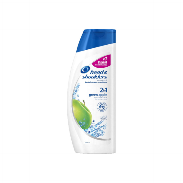 Head & Shoulders 2 in 1 Dandruff Shampoo + Conditioner, Green Apple 13.5 oz