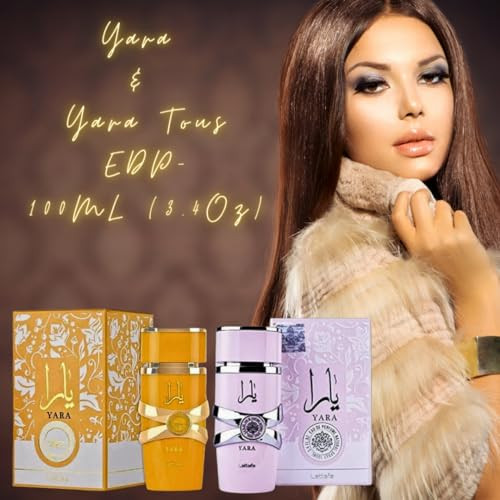 Lattafa For Women 2 Piece Eau De Parfum Set (Yara + Yara Tous) 3.4 Ounce/100 Ml Each