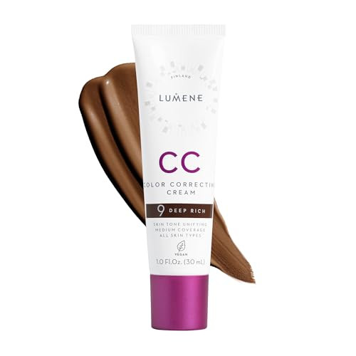 Lumene Cc Color Correcting Cream Vegan Foundation 1 Fl Oz - 9 Deep Rich