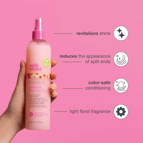 Milk Shake Leave In Conditioner Flower Fragrance Daily Detangling Spray For Color-Treated Hair Hydrates Softens & Protects With Soy Proteins & Hyaluronic Acid 2.5 Fl.Oz (75Ml)
