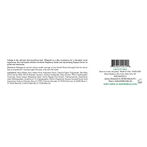 Mario Badescu Raspberry Body Scrub For All Skin Types |Exfoliating Body Scrub That Softens And Renews |Formulated With Raspberry Seeds & Papaya Extract| 8 Oz