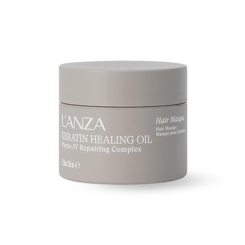L'anza Keratin Healing Oil Intensive Hair Masque Deep Conditioning Mask Restores Moisture Repairs Damage Improves Elasticity Softness & Shine Color Safe Anti-Humidity Sulfate Free (7.1 Fl Oz)