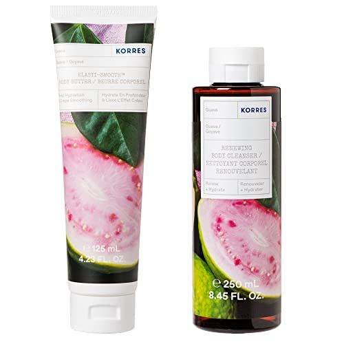 Korres Guava Body Bundle | Elasti-Smooth Guava Body Butter 125 Ml & Guava Renewing Body Cleanser 250 Ml | 2 Piece