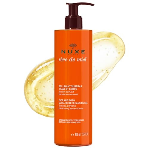 Nuxe Ultra Rich Cleansing Gel Face & Body Wash With Honey & Sunflower R Ve De Miel Gentle Shower Gel Moisturizing Daily Cleanser For Dry Sensitive Skin 13.5 Fl Oz