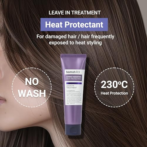 Heimish Rx Amino Keratin Heat Protecting Leave In Treat - Heat Protectant Cream Leave-In Styling Hair Cream Treat For Damaged Hair Strengthening Frizz Control 150Ml (5.07 Fl. Oz)