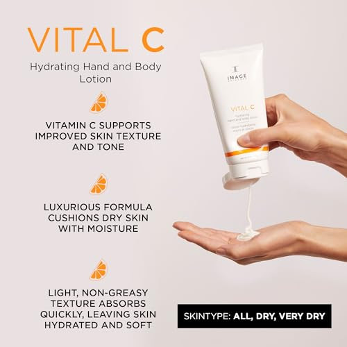 Image Skincare Vital C Hydrating Hand And Body Lotion Brightening And Moisturizing With Vitamin C Shea Butter And Hyaluronic Acid 6 Oz