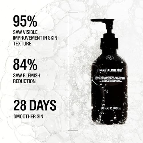 Grown Alchemist Resurfacing Targeted Body Cleanser Smoother Skin From The First Use Acne Body Wash & Exfoliator For Keratosis Pilaris With Salicylic Lactic & Glycolic Acids 300Ml