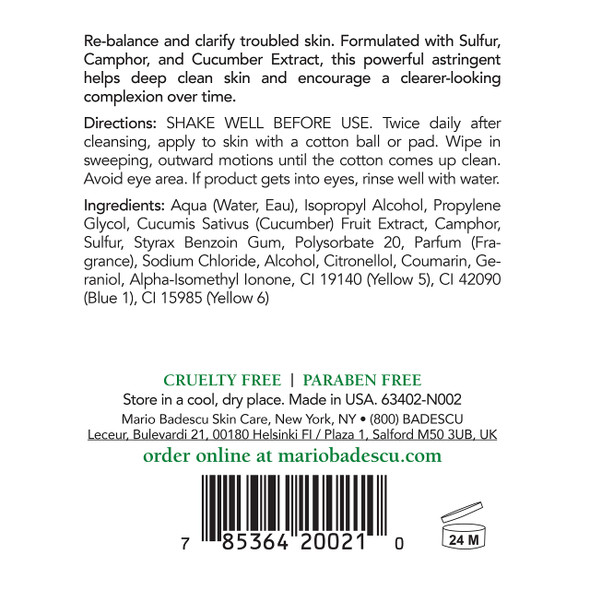 Mario Badescu Special Cleansing Lotion C For Combination Or Oily Skin Cooling & Clarifying Toner For Face That Cleanses Clogged Pores Pack Of 1 8 Fl Oz