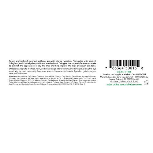 Mario Badescu Kera Moist Collagen Face Cream Ultra-Rich Fragrance-Free Face Moisturizer With Mild Bha And Oatmeal Softens Dry Fine Lines And Evens Out Skin Tone 1 Oz