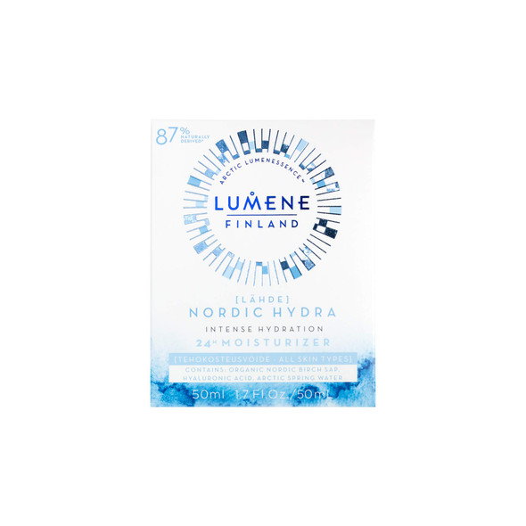 Lumene Nordic Hydra Intense Hydration 24H Face Moisturizer - Lightweight Face Cream + Dry Skin Hydrating Moisturizer - Organic Nordic Birch Sap Arctic Spring Water & Plumping Hyaluronic Acid (1.7Oz)