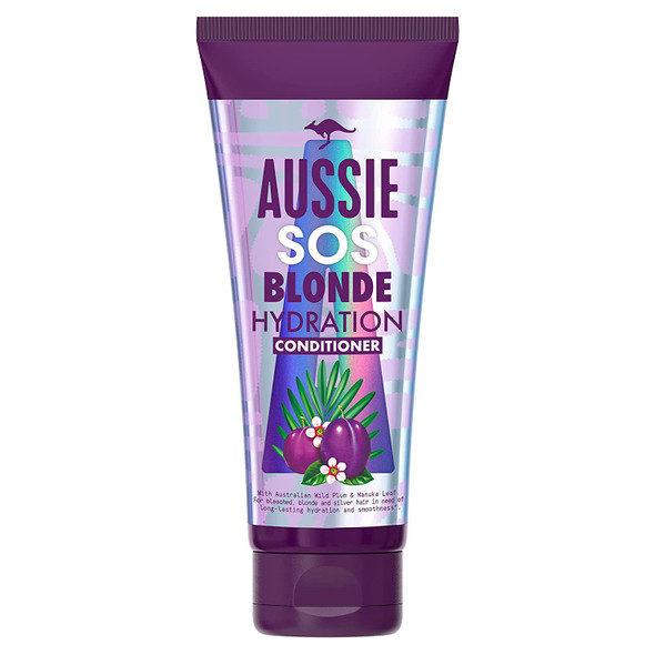 Aussie SOS Blonde and Silver Hair Hydration Vegan Hair Conditioner, For Hair In Need of a Hydration Boost, With Australian Wild Plum & Manuka Leaf, 200ml