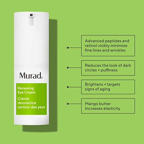Murad Renewing Eye Cream Nourishing Retinol & Peptide Formula With Mango Butter & Eye Brightening Complex For Firming Dark Circle Reduction Minimizing Wrinkles & Skin Resurgence 0.5 Fl Oz